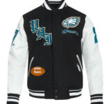 Philadelphia Eagles Varsity Wool Leather Jacket