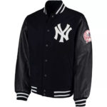 New York Yankees Black Wool Leather Jacket