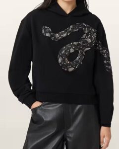 Elsbeth S03 Sveta Black Snake Printed Hoodie