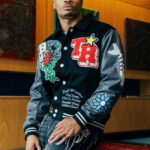 True Religion Bw Varsity Jacket Black-Granite Grey