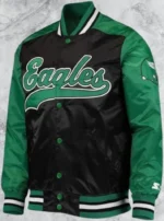 1X Vintage Varsity Windbreaker Satin Jacket Eagle Embroidered Logo Jacket