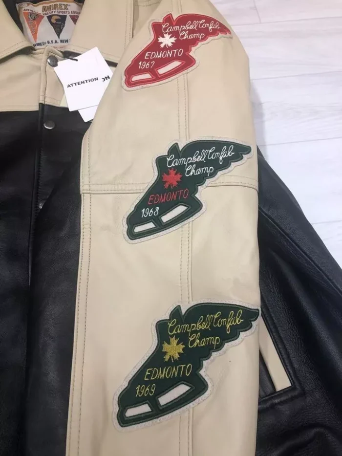 AVIREX Varsity Jacket Leather NORTHWEST WILD BEARS USA New York Men's