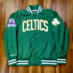 Boston Celtics M&N Warm Up Jacket 1986 NBA Champs Finals Green Men L Rare