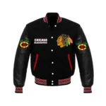 Chicago-Blackhawks-Black-Varsity-Jacket