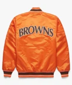 Cleveland Browns Orange Satin Letterman Baseball Jacket Varsity Jacket-