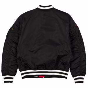 Men's Chicago Bulls New Era x Alpha Industries Black Full-Zip Bomber Jacket-
