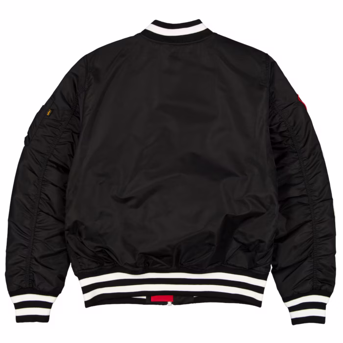Men's Chicago Bulls New Era x Alpha Industries Black Full-Zip Bomber Jacket-