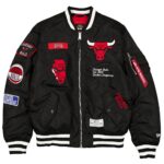 Men's Chicago Bulls New Era x Alpha Industries Black Full-Zip Bomber Jacket
