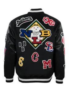 Negro-League-Baseball-Allover-Black-Wool-Leather-Varsity-Jacket
