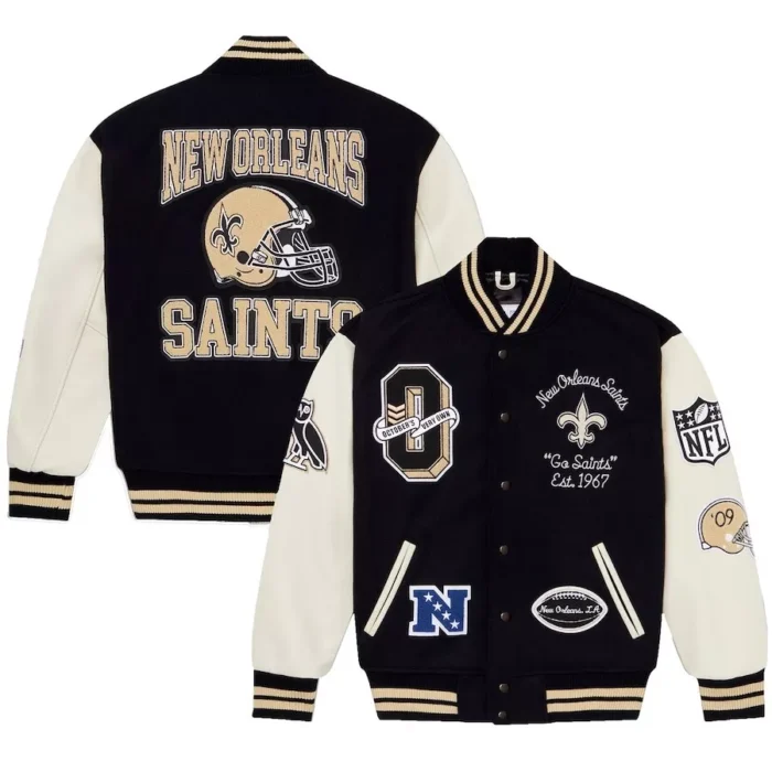 OVO x NFL New Orleans Saints Varsity Jacket Authentic October's Very Own
