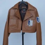 Scout-Regiment-Attack-On-Titan-Logo-Brown-Leather-Jacket-For-Women