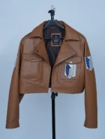 Scout-Regiment-Attack-On-Titan-Logo-Brown-Leather-Jacket-For-Women