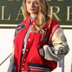 Shop-2024-Fashion-Show-Joey-King-Red-Varsity-Jacket