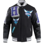 Charlotte-Hornets-Black-Letterman-Wool-Varsity-Jacket