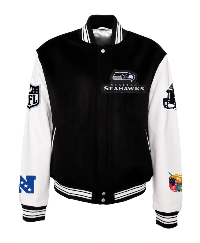 Jeff-Hamilton-x-Seattle-Seahawks-Black-And-White-Varsity-Jacket-For-Sale Jeff-Hamilton-x-Seattle-Seahawks-Black-And-White-Varsity-Jacket-For-Sale