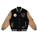 Sixty-Years-Of-Super-Bowl-2026-Pittsburgh-Steelers-Super-Bowl-XIII-Champions-Black-Letterman-Varsity-Jacket
