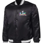 Super-Bowl-LX-x-Starter-2026-Black-Satin-Bomber-Jacket
