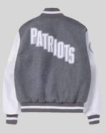 AFC-Divisional-Playoff-2026-Robert-Kraft-New-England-Patriots-Grey-and-White-Full-Snap-Varsity-Jacket