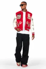 Rune-Red-Varsity-Jacket-Front-View