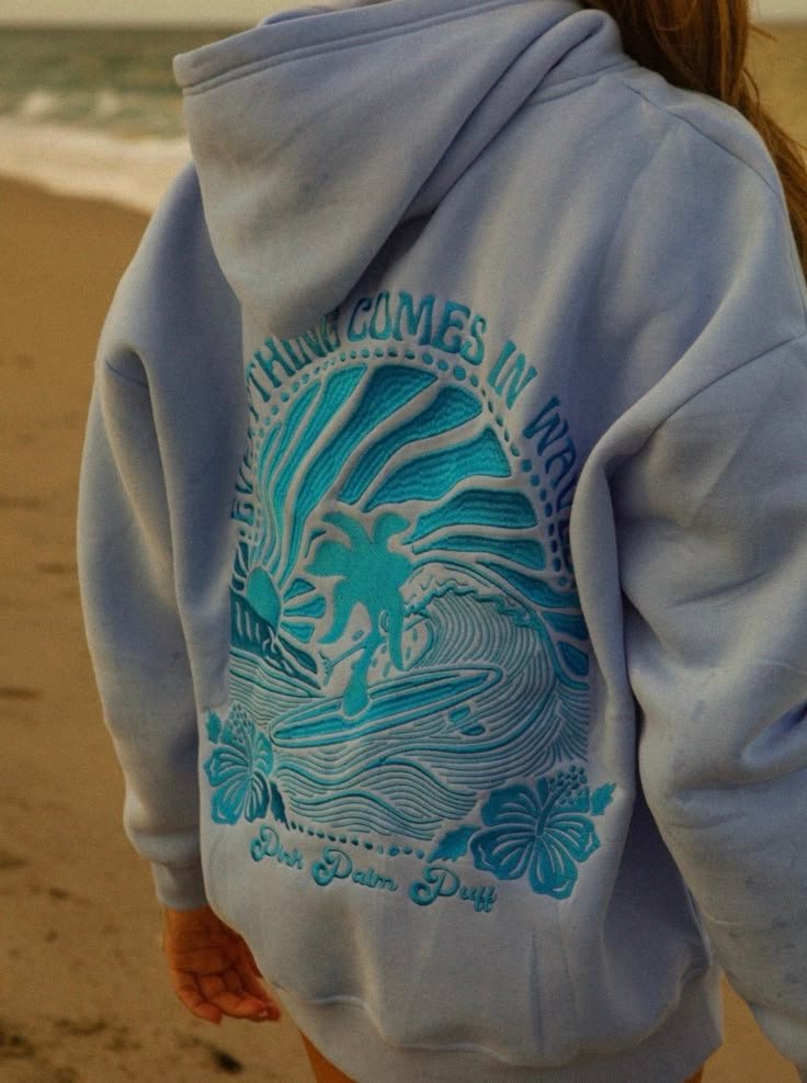 Blue pink palm hoodie