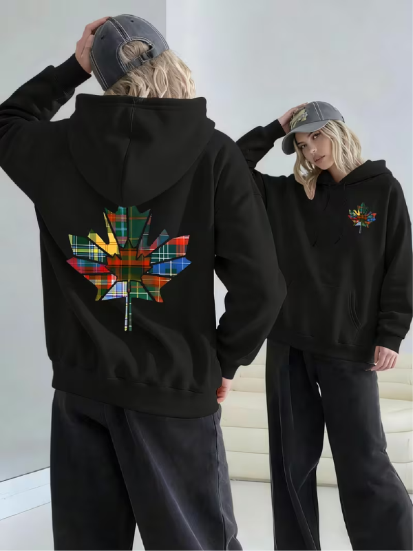 Canada-Maple-Leaf-Tartan-Sweatshirt-Black
