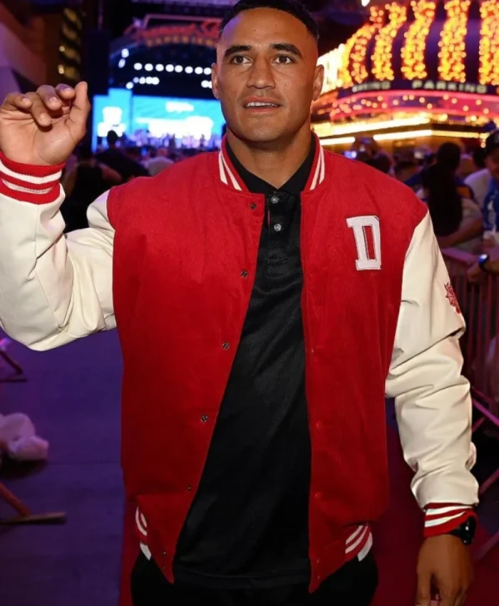 NRL-Fan-Day-Valentine-Holmes-Red-and-White-Varsity-Letterman-Jacket NRL-Fan-Day-Valentine-Holmes-Red-and-White-Varsity-Letterman-Jacket