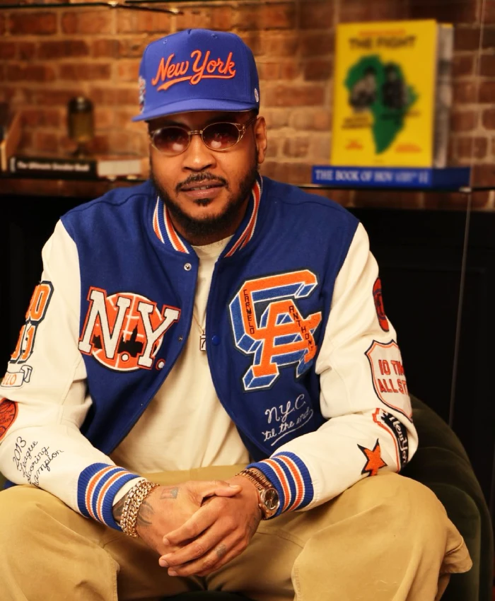 New-York-City-2026-Carmelo-Blue-and-White-Letterman-Varsity-Jacket New-York-City-2026-Carmelo-Blue-and-White-Letterman-Varsity-Jacket