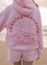 Pink-Palm-Puff-Chasing-Sunsets-Oversized-Pink-Hoodie