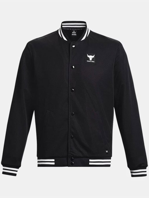 Project-Rock-WWE-Dwayne-Black-Varsity-Jacket