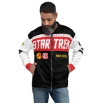 Ribbed-cuffs-full-zip-jacket