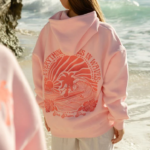 Everything Comes in Wave Pink Palm Puff Hoodie