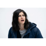 Alexandra Daddario Blue Hooded Jacket
