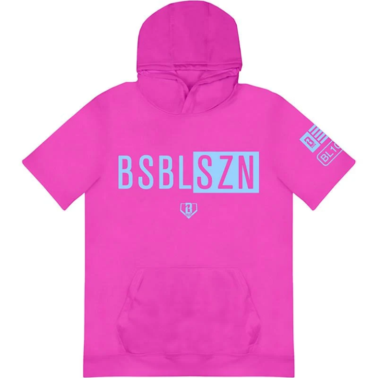 BSBL SZN Short Sleeve Pink Hoodie