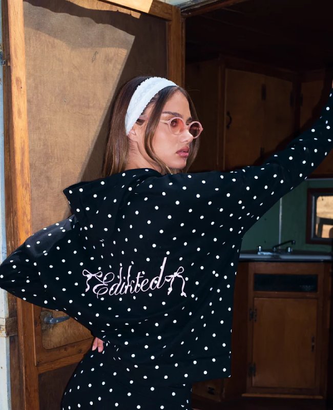 Edikted Chelsie Polka Dot Hoodie
