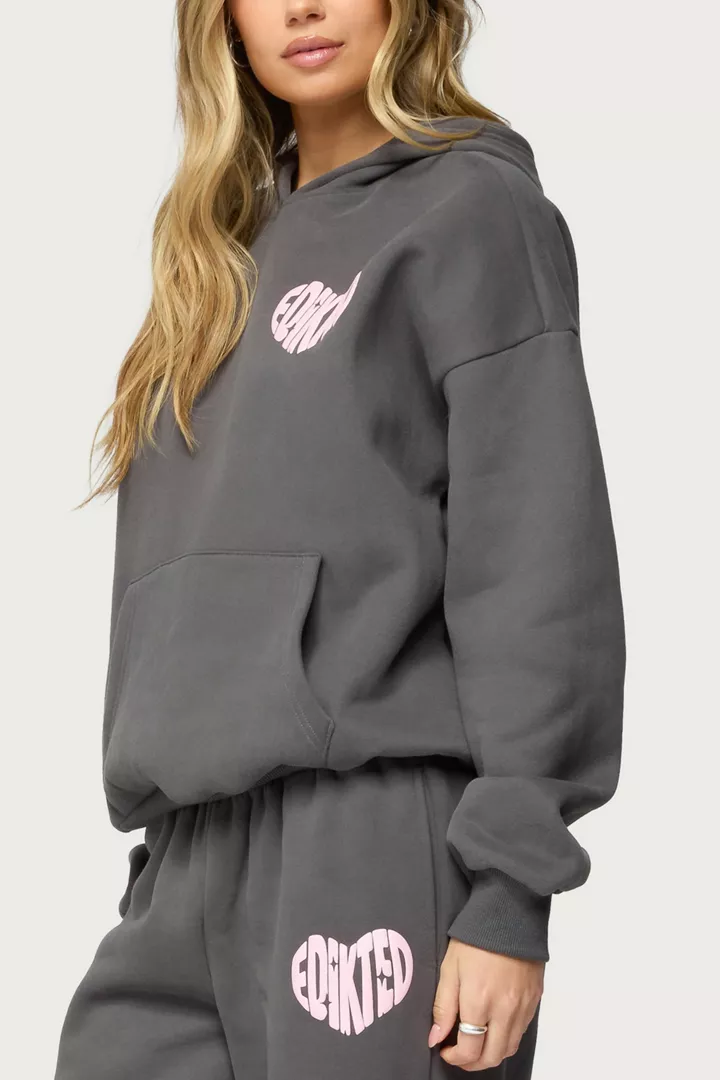 Edikted Major Love Edikted Grey Hoodie