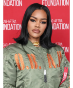 SAG-AFTRA-Foundation-Event-Teyana-Taylor-Olive-Green-Bomber-Jacket-Front