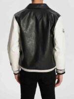 The-Brokenwood-Mysteries-Black-leather-Collared-R-Varsity-Jacket-Back