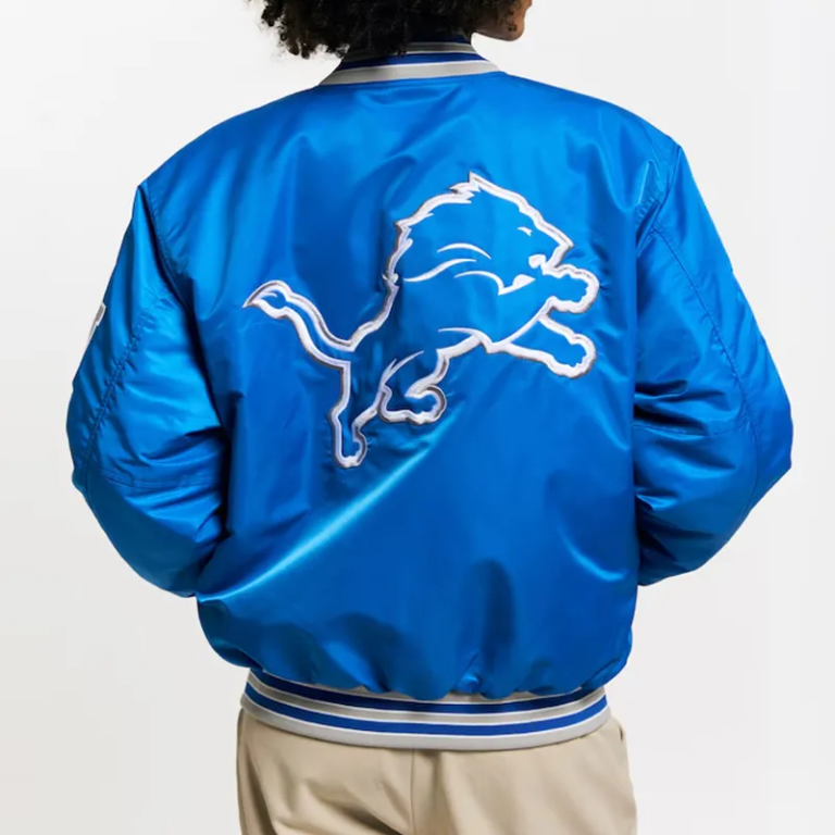 unisex-detroit-lions-bomber-blue-satin-jacket