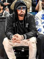 NBA Eminem Black Satin Jacket