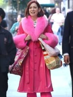Elsbeth-S3-Carrie-Preston-Pink-Leather-Trench-Coat