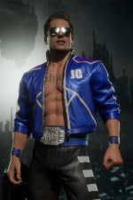 Mortal-Kombat-II-Johnny-Cage-Cropped-Blue-Leather-Jacket.webp