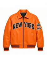 New York Knicks Leather Varsity Jacket