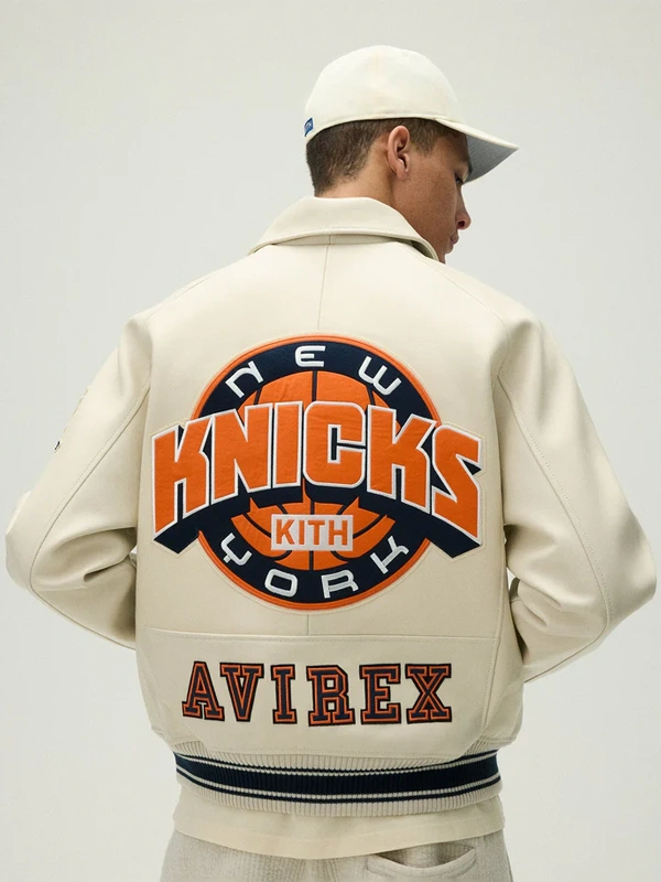 Recreated – Kith & Avirex New York Knicks Icon Leather Bomber Jacket Recreated – Kith & Avirex New York Knicks Icon Leather Bomber Jacket