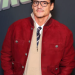 Star Wars The Mandalorian and Grogu 2026 Movie Premier Night Pedro Pascal Red Suede Leather Jacket