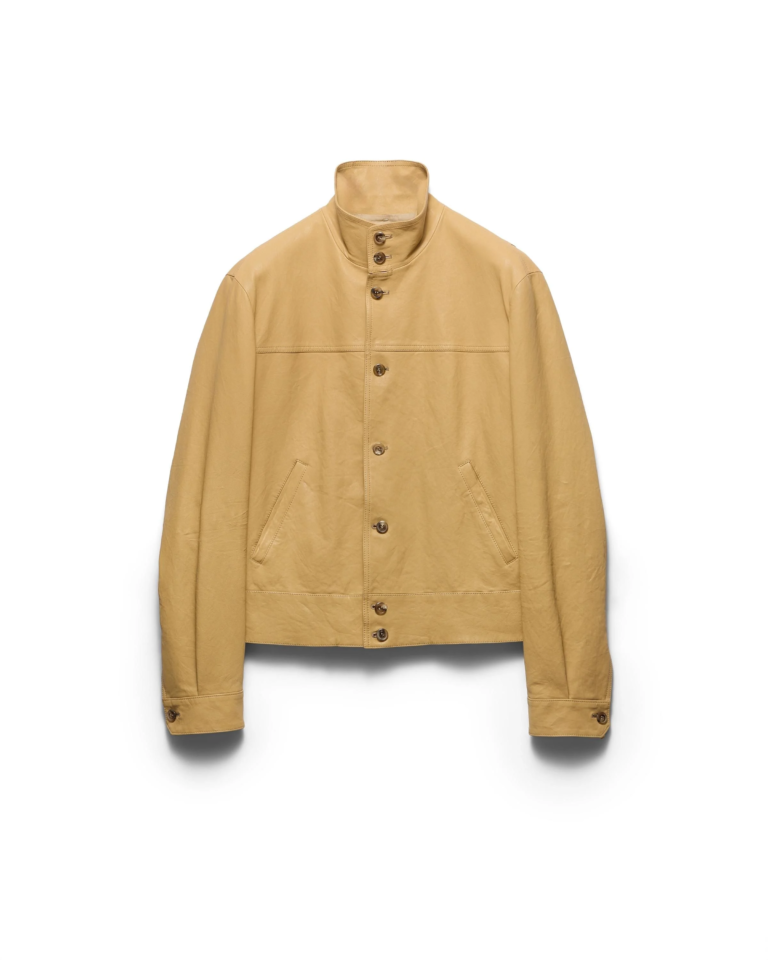 Tom-holland-prada-Yellow-Nappa-Leather-Jacket