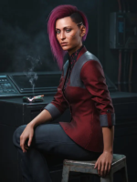 2077-Cyberpunk-Female-V-Red-Leather-Blazer-Side-View