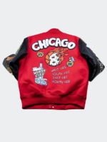 Chicago-Windy-City-Red-Varsity-Jacket-Back-View
