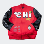 Chicago-Windy-City-Red-Varsity-Jacket-Front-VIew