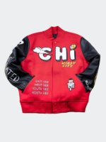 Chicago-Windy-City-Red-Varsity-Jacket-Front-VIew