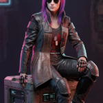 Cyberpunk-2077-Durable-Trench-Leather-Coat-Front-View